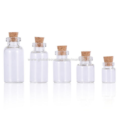 Set Of 6 Mini Jars Small Glass Bottles With Cork Stopper (30Ml