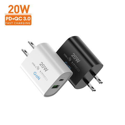 فينا 2023 شاحن سريع PD بقوة 20 واط بمنافذ Type C و USB - شواحن حائط لأجهزة iPhone 13 و 14