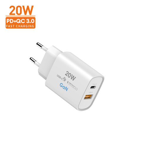 فينا 2023 شاحن سريع PD بقوة 20 واط بمنافذ Type C و USB - شواحن حائط لأجهزة iPhone 13 و 14