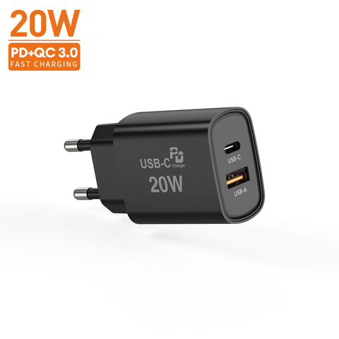 فينا 2023 شاحن سريع PD بقوة 20 واط بمنافذ Type C و USB - شواحن حائط لأجهزة iPhone 13 و 14