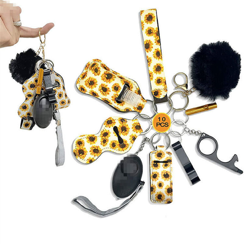 High Quality Wholesale 10pcs Outdoor Self Defense Keychains Accessories