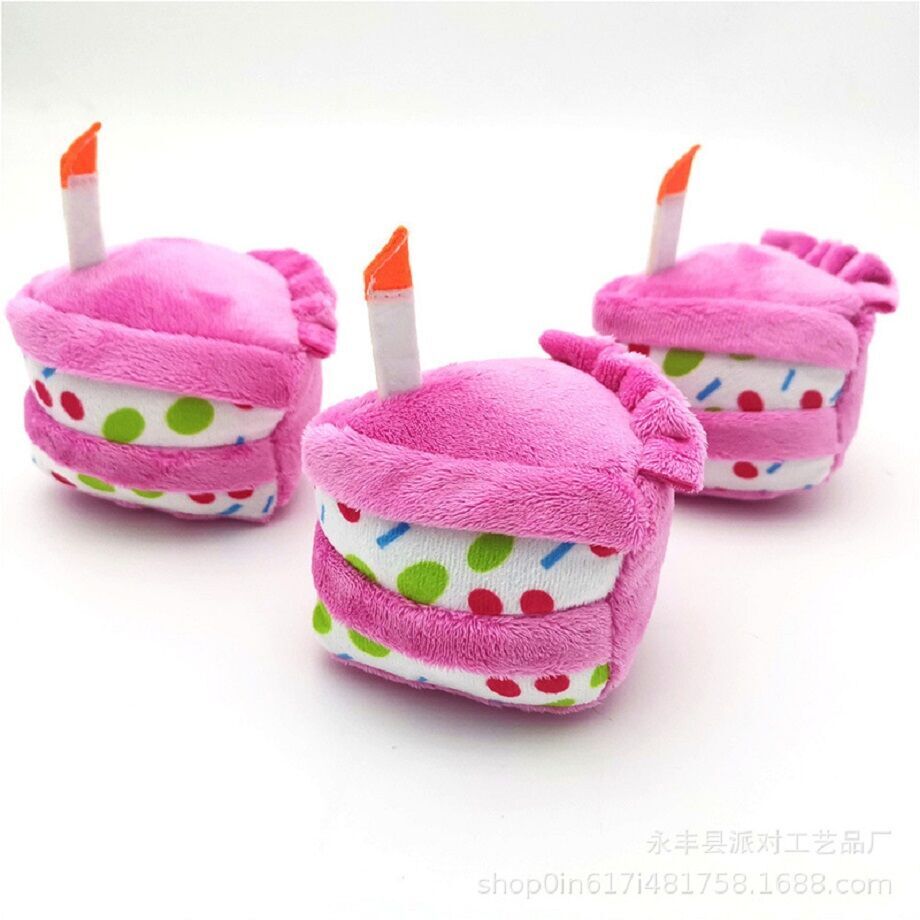 Buy Wholesale China Pet Birthday Cake Bone Plush Chew Toys Cute Soft