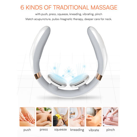 Neck Massage Intelligent Charging Heating Hot Pressing Magnetic Pulse  Fashion Multi User Usage Portable Pulse Neck Massager