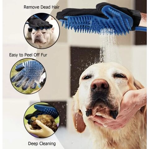 Cepillo masajeador y removedor de pelos para mascotas 2 en 1