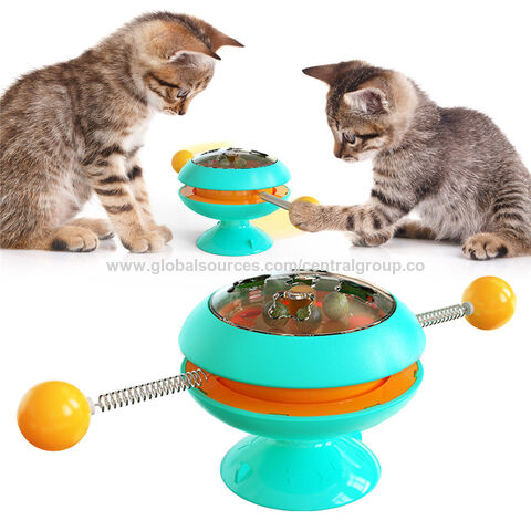 Cat Treat Dispenser Toy Windmill Cat Treat Puzzle Suction Cup Cat