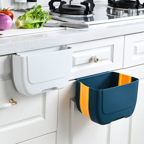 Kitchen Compost Bin Countertop with Lid - Small Hanging Trash Can Wall  Mounted I