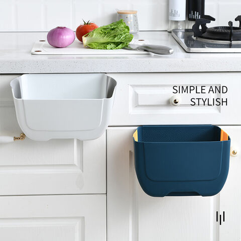 Kitchen Wall-mounted Folding Trash Can Household Cabinet Hanging Stora