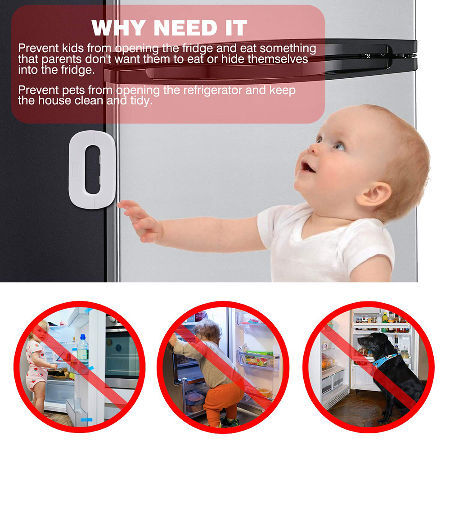 child safety refrigerator lock household refrigerator cabinet lock  multi-function baby anti-pinch hand lock child