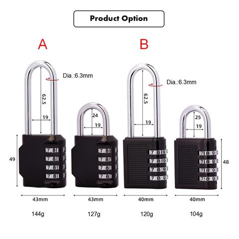 Outdoor 4 Digit Combination Padlock Digital Lock for Gym Locker Case  Luggage