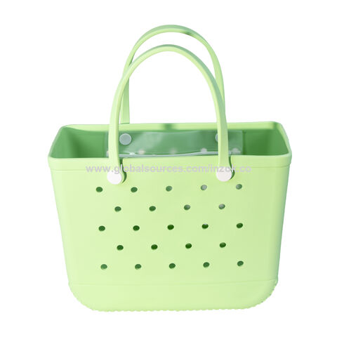  Beach Bag Rubber Tote Bag, Waterproof Washable Travel Bags for  Women Sandproof Durable Handbag Bag for Beach Day Pool Sports : Clothing