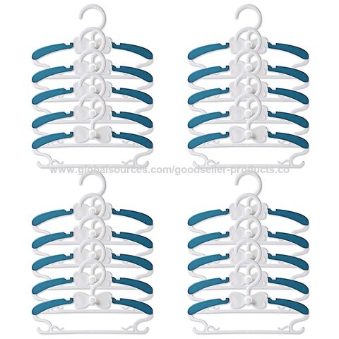 Buy Wholesale China Kids Nursery Cascading Plastic Space Saving 20 Pack  Baby Clothes Hangers Adjustable & Clothes Hangers at USD 2.51