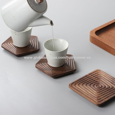 Tea Gift Set - Wooden Tea Cups, Tea Tray and Coaster set