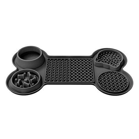 Buy Wholesale China No Spill Silicone Mat With Slow Feeder Dog Bowl And  Stainless Steel Water Bowl For Small Dogs Cats & Dog Licking Mat at USD  3.81