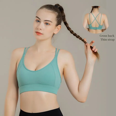 Compre Custom Nylon Spandex Fitness Yoga Wear Gym Workout Alça Ajustável Sports  Bra Para Mulheres e Sutiãs Esportivos de China por grosso por 4.2 USD