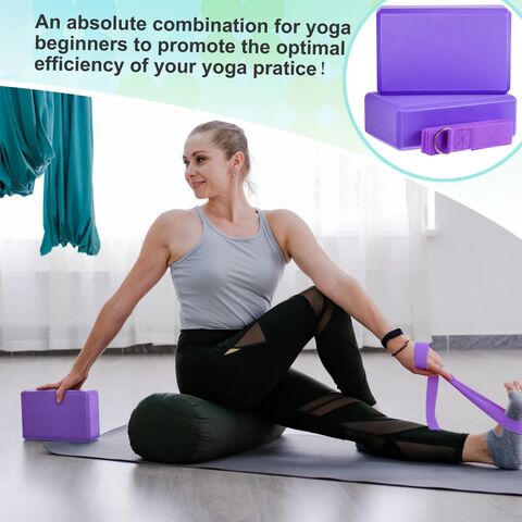 Yoga Block 2 Pack Yoga Blocks with Yoga Strap EVA Foam Fitness