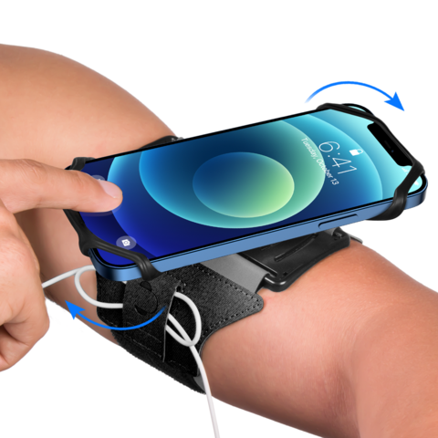 VUP Brazalete Deportivo Universal para Teléfono Móvil, Soporte Giratorio de 360° de Silicona para Correr, Senderismo y Ciclismo