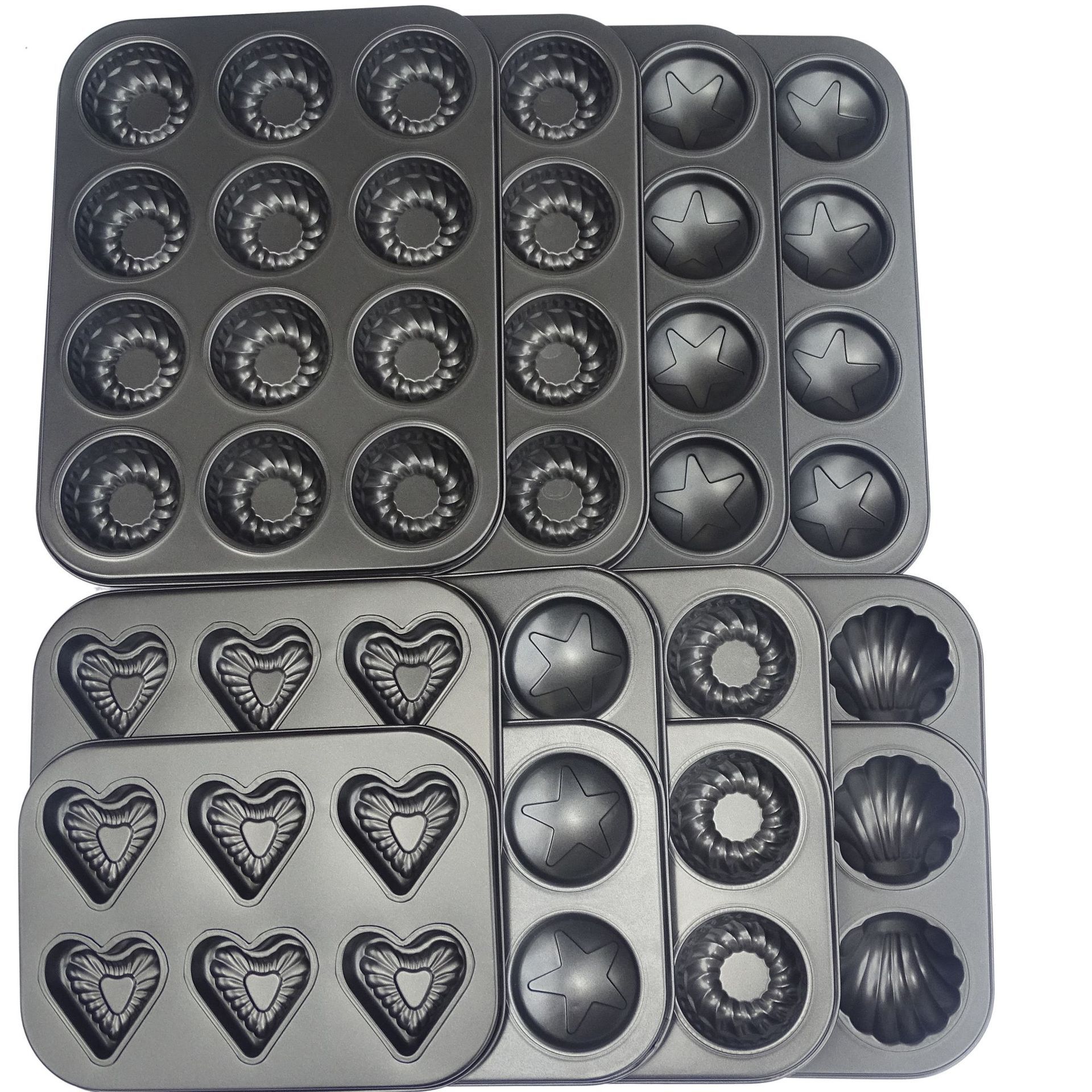 2 Pcs Silicone Cake Scone Pan,Triangle 8 Cavity Pizza Cake Pan,Internal  Diameter 4 inch Cake - Bakeware