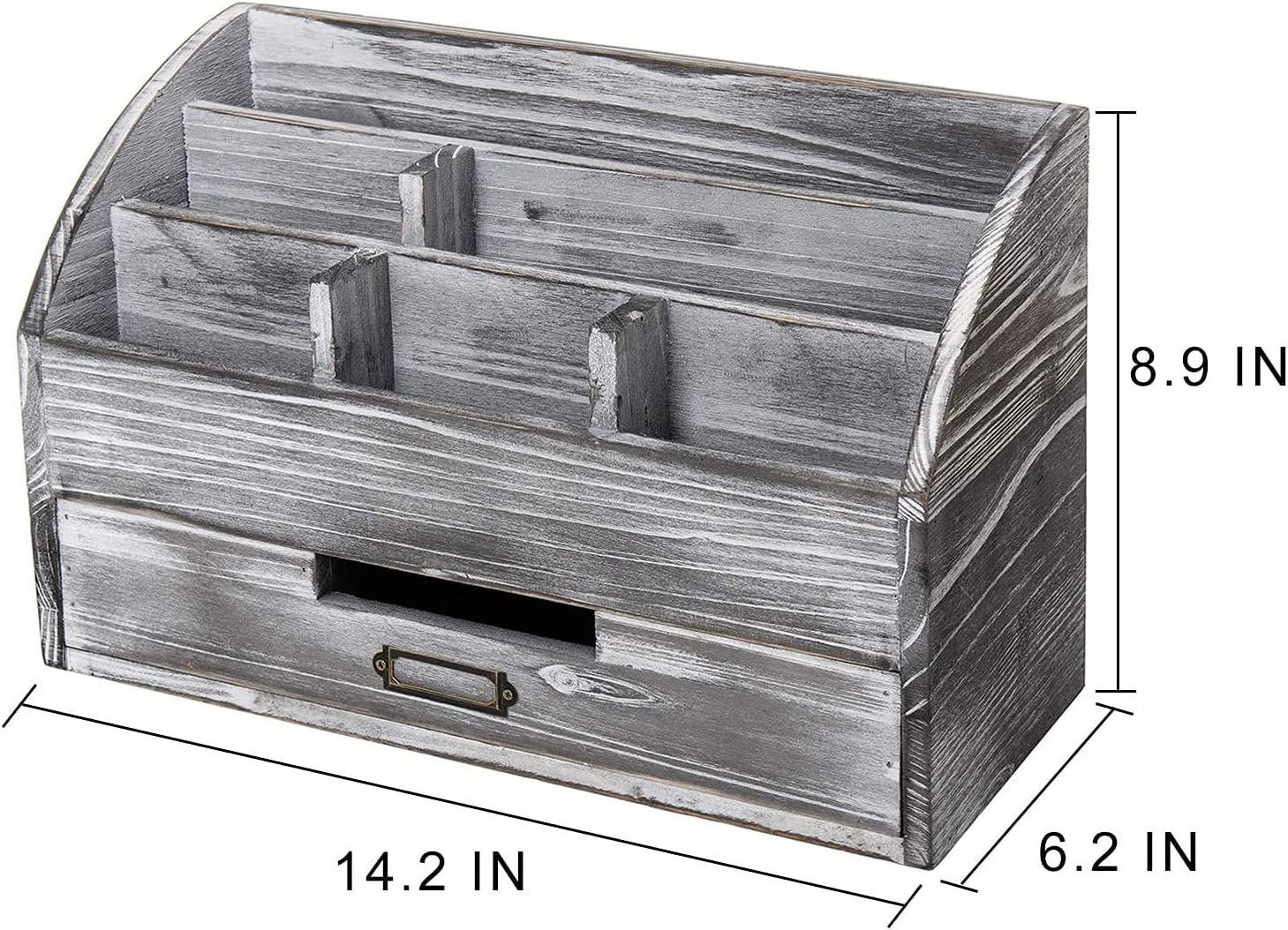 Organizador de cajones de escritorio de madera, organizador de escritorio  con cajones, caja de almacenamiento de madera de mesa vintage, para