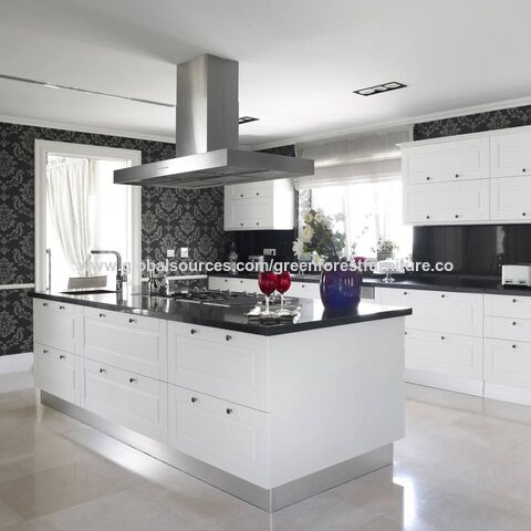 Modern Home Hotel MDF Wood Modular Kitchen Cabinets Design White