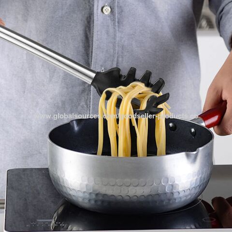 Spaghetti Spoon Pasta Fork, Food Grade Silicone Pasta Fork, Spaghetti  Strainer and Server Spoon, Durable Heat-Resista-nt Slip Proof and Non-Stick