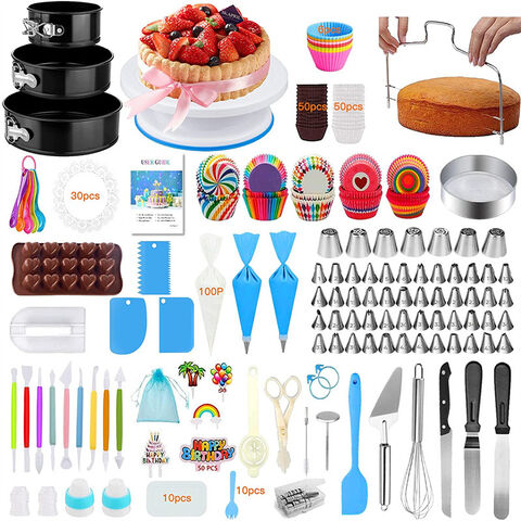 Cake Decorating Tools Supplies Kit: 236pcs Baking Accessories with Storage  Case - Piping Bags and Icing Tips Set - Cupcake Cookie Frosting Fondant