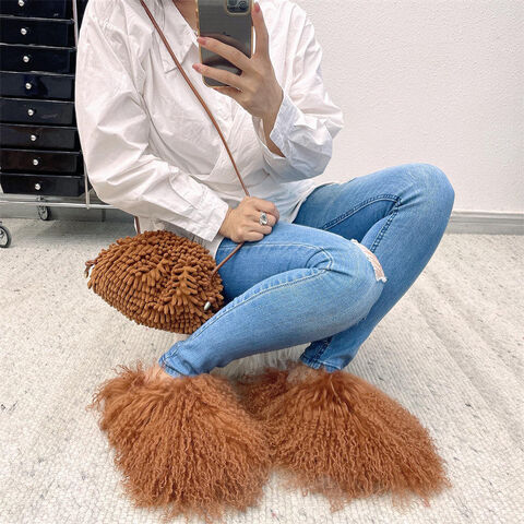 Mongolian discount fur slippers