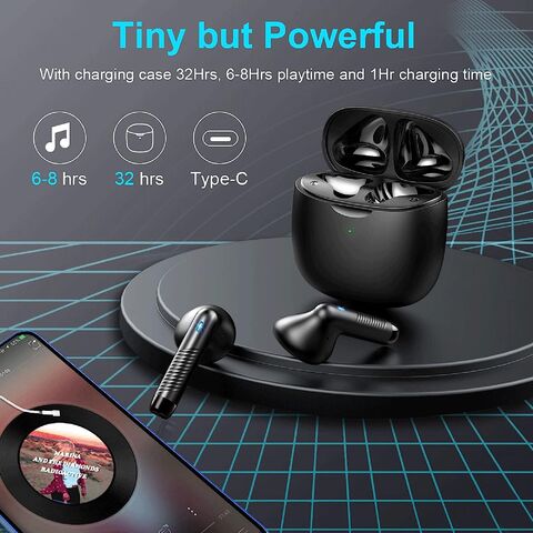 Wireless Earbud, Bluetooth Headphones 5.3 Stereo Bass Earphones NEW Noise  Cancelling Ear Buds 40H Dual Mic Call, Bluetooth Earbud in-Ear USB-C LED