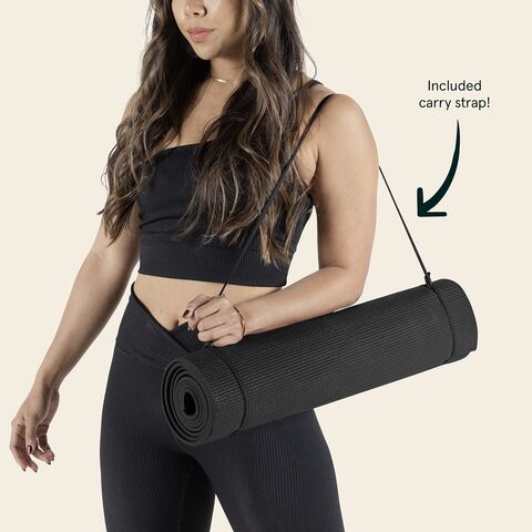 Slim Panda Yoga Mat Non-Slip, Pilates Mat with Carrying Strap