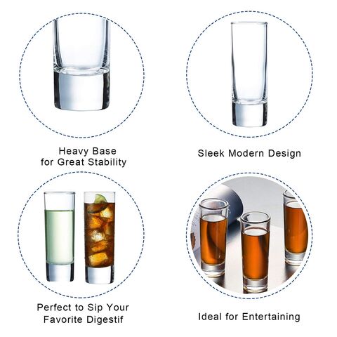 2 DOUBLE SHOT GLASSES, Tall Clear Shot Glasses With Handles, 4 Tall, Retro Double  Shot Glass, Espresso Cordial Liquor Elegant Shot Glasses 