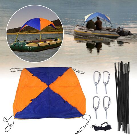 Rainproof Kayak Boat Awning Shade Canopy Sunshade Portable Orange