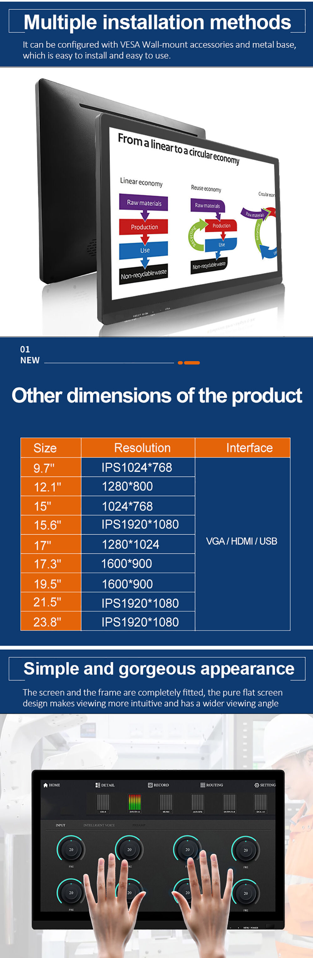 Buy Wholesale China 19 Inch Ips1600*900 Tft Led Computer Touch Screen
