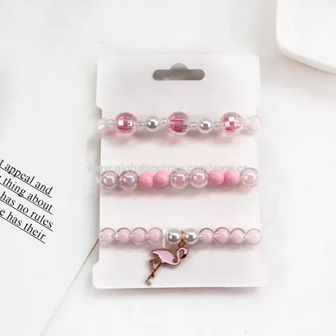 2 Pieces Kawaii Bracelet Cartoon Crystal Beads Bracelets Elastic Beaded  Bracelets for Girls Women Jewelry Charm Accessories 