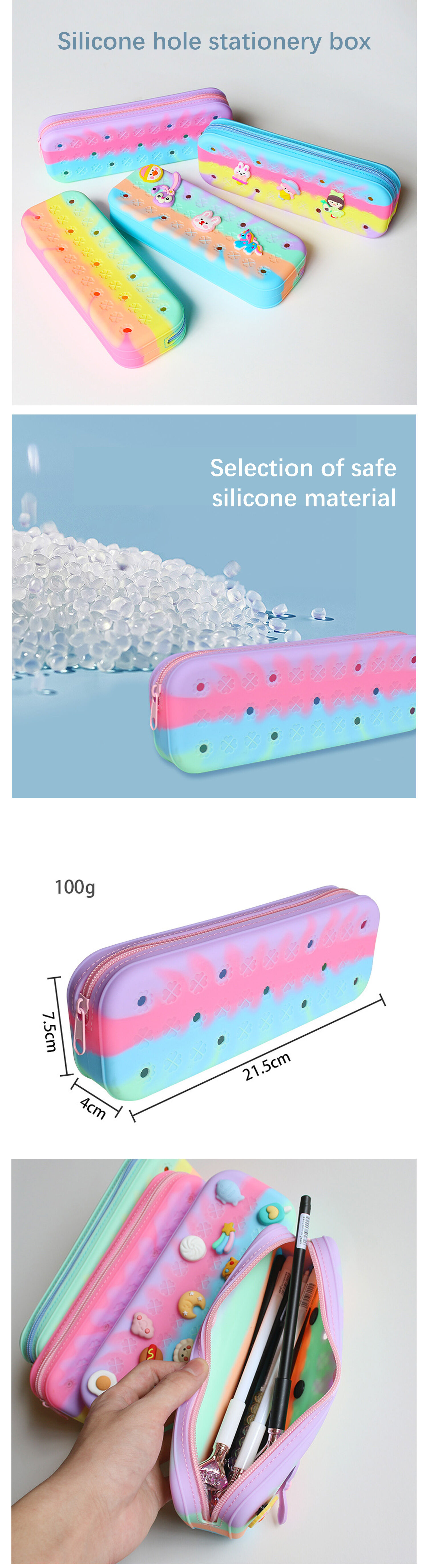 Buy Wholesale China Cute Pencil Case For Kids Silicone Hole Diy