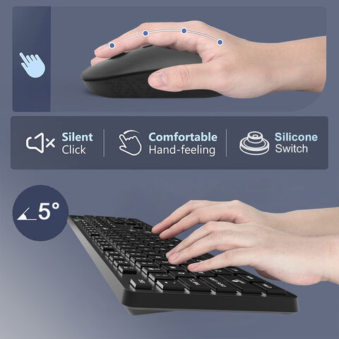UMILA Clavier et souris sans fil 2.4G Ensemble combiné de souris clavier pleine grandeur