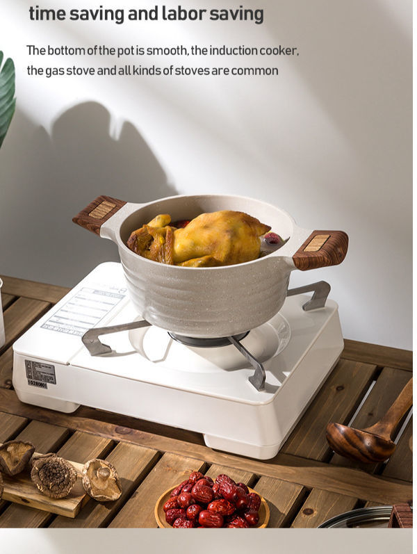Cocotte Céramique Anti-adhésive Induction URBN-CHEF – 20 Cm, Cuivre – Avec Couvercle Verre – Pour Soupes, Ragoûts, Cuisson Saine