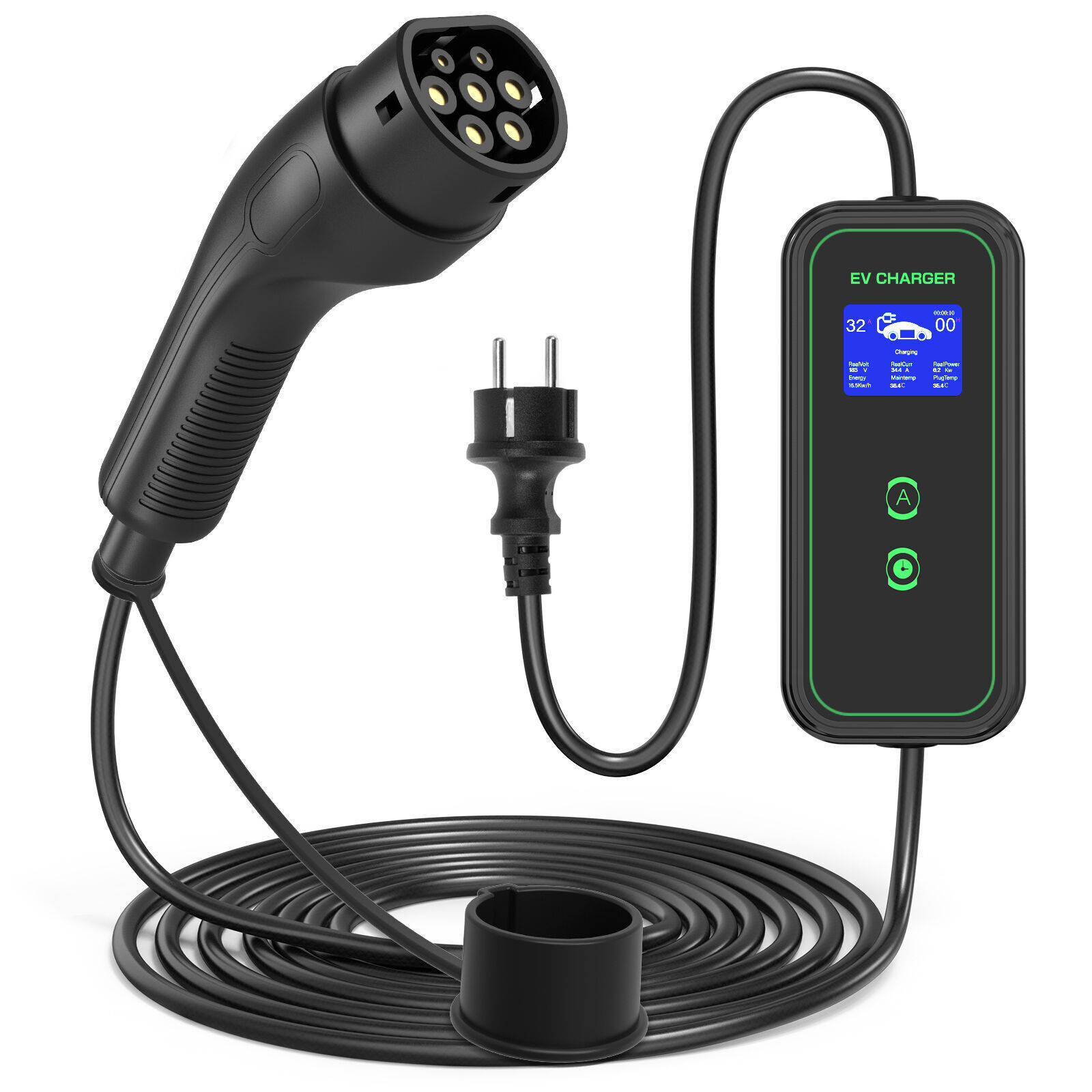  EV charger cable 32A 3Phase 22KW Electric Car Charger EV  charging cable IEC62196-2 Type 2 EVSE kit Charging Station Cable For  Electric Vehicle (Color : 16A 3Phase 5M, Size : Type2) : Automotive