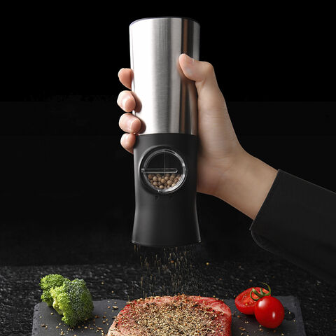 Electric Salt and Pepper Grinder Set - Kitexpert Battery Operated Pepper  Mill with Light - One Handed Operation with Large Button - Up to 5  Adjustable
