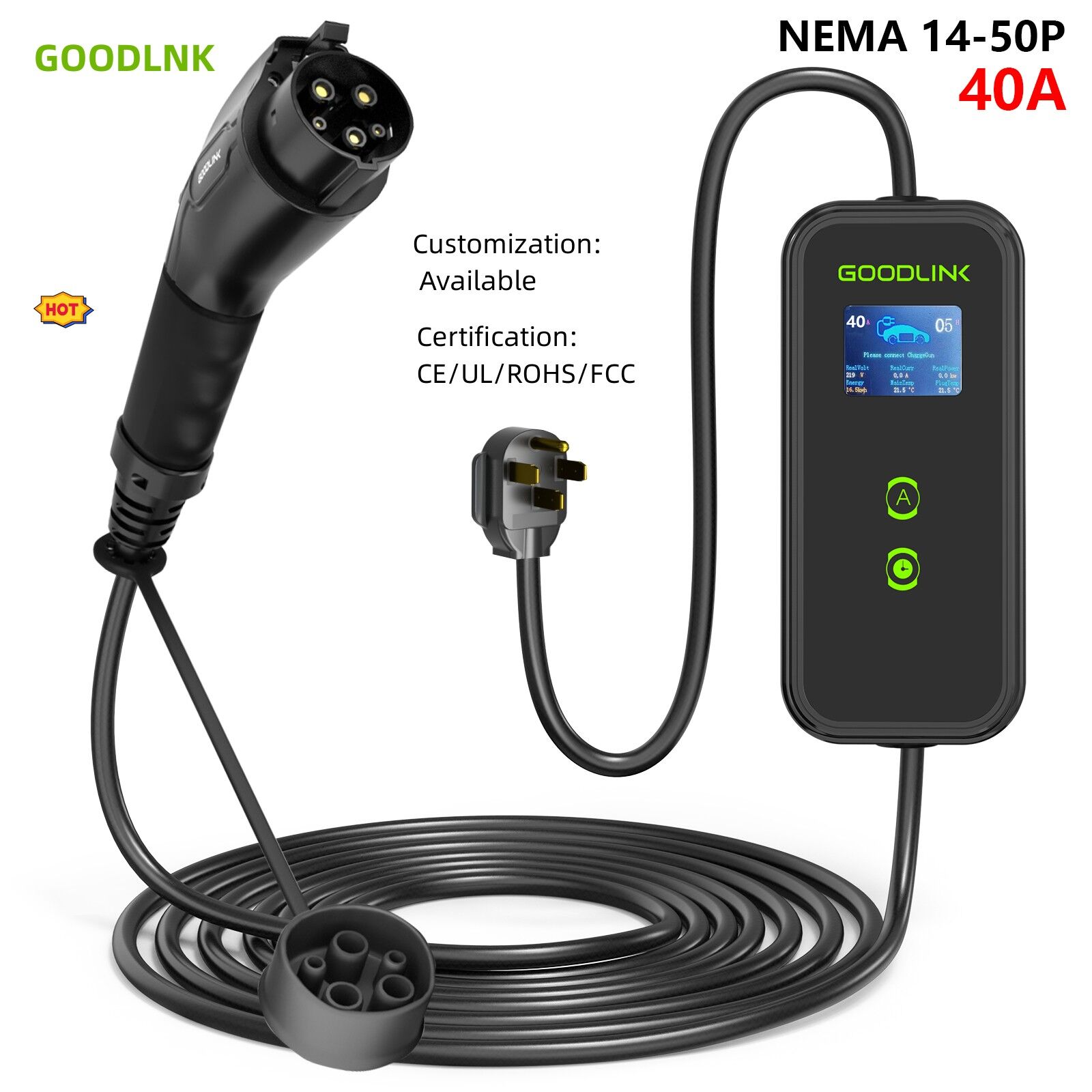 Buy Wholesale China Ev Charger,16 To 40 Amp With J1772 Nema 14-50