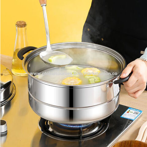 Buy Wholesale China Steam Pots For Cooking 26cm With Lid Multipurpose  Stainless Steel Steaming Cookware With Handle & Steam Pot at USD 8.72