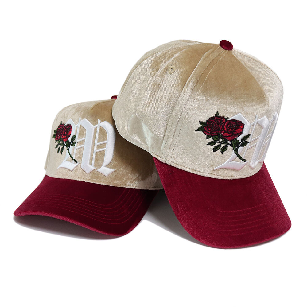 Buy Wholesale China Velvet Fabric 5 Panel Baseball Cap Embroidered Logo ...