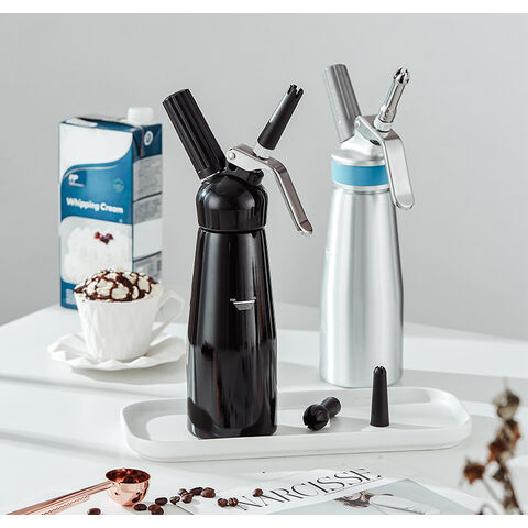 Professional Whipped-Cream Dispenser - Highly Durable Aluminum Whipper, 3  Various Stainless Culinary Decorating Nozzles and 1 Brush - Whip-Cream
