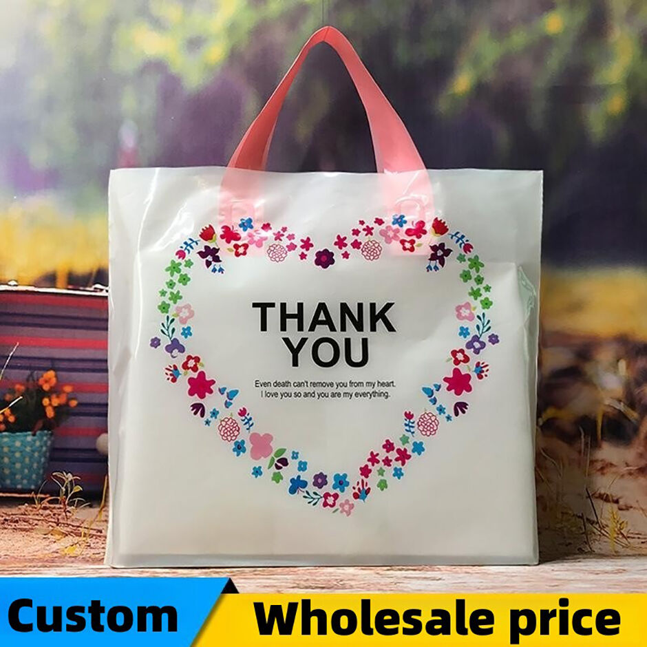 Custom Po HDPE LDPE Die Cut Handle Plastic Thank You Bags with