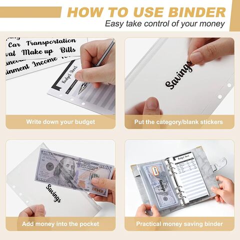 Budget Binder with Zipper Envelopes - Crocodile Pattern Leather Money  Organizer, Cash Saving Book Budgeting Planner, Cash Stuffing Folder  Envelope