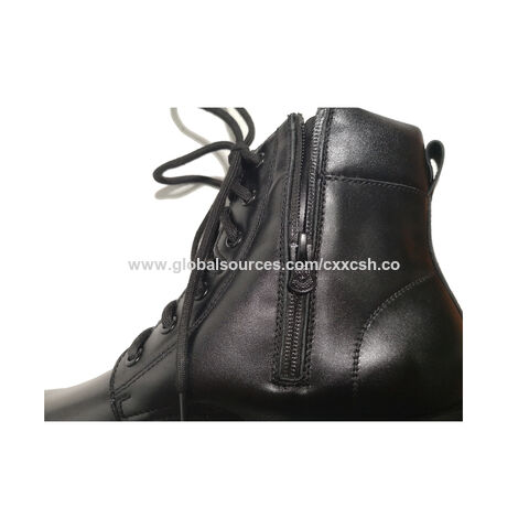 Compre Botas De Combate De Invierno De Cuero Negro Militar Y Policía Para  Mujer, Botas Tácticas, Botas De Combate y Bota De Policía de China por 15  USD