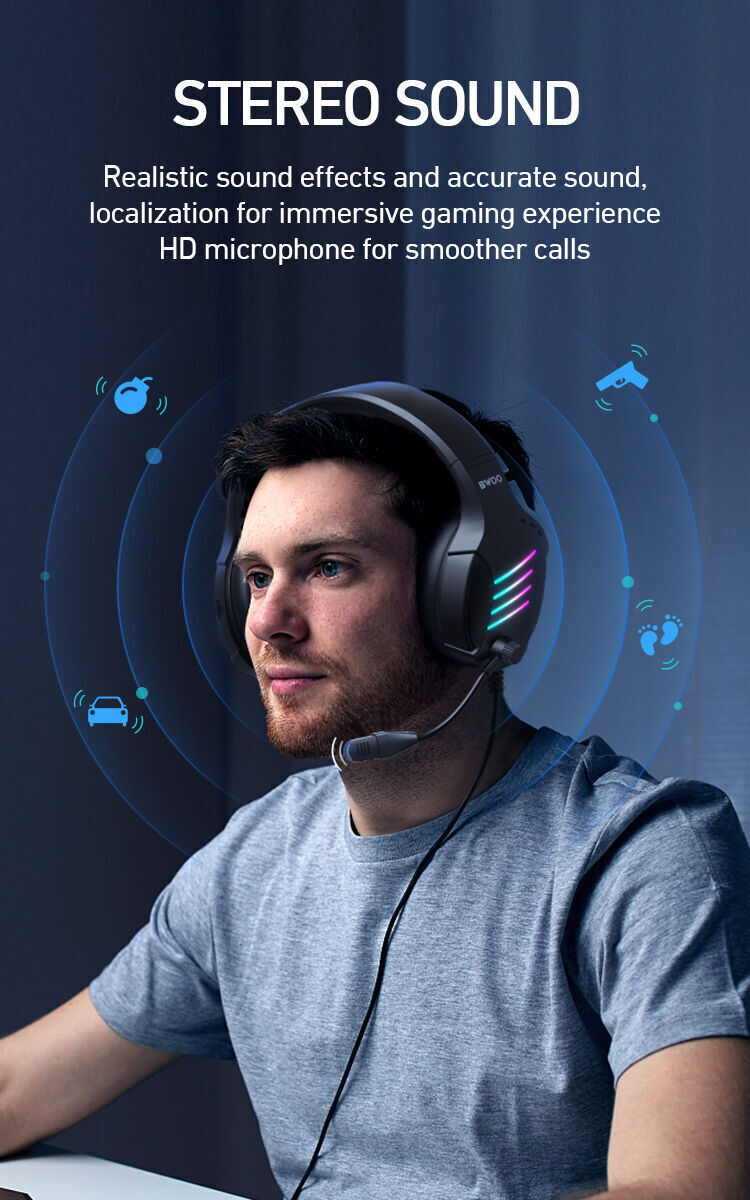 Buy Wholesale China Bwoo New Arrived Colorful Light Wire Gaming Headset