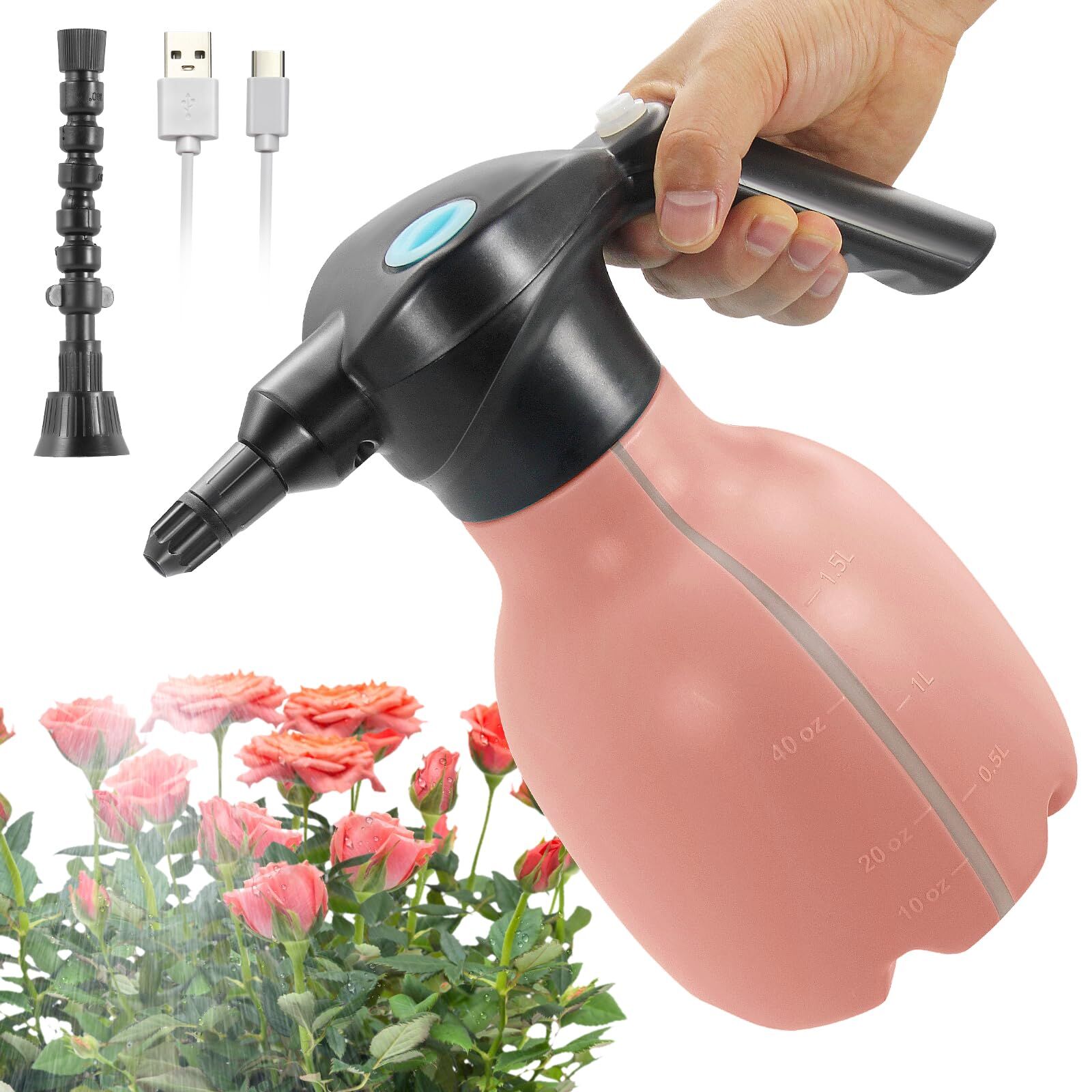 Comprar Pulverizador automático de plantas con recarga USB, regadera,  fertilización rosa
