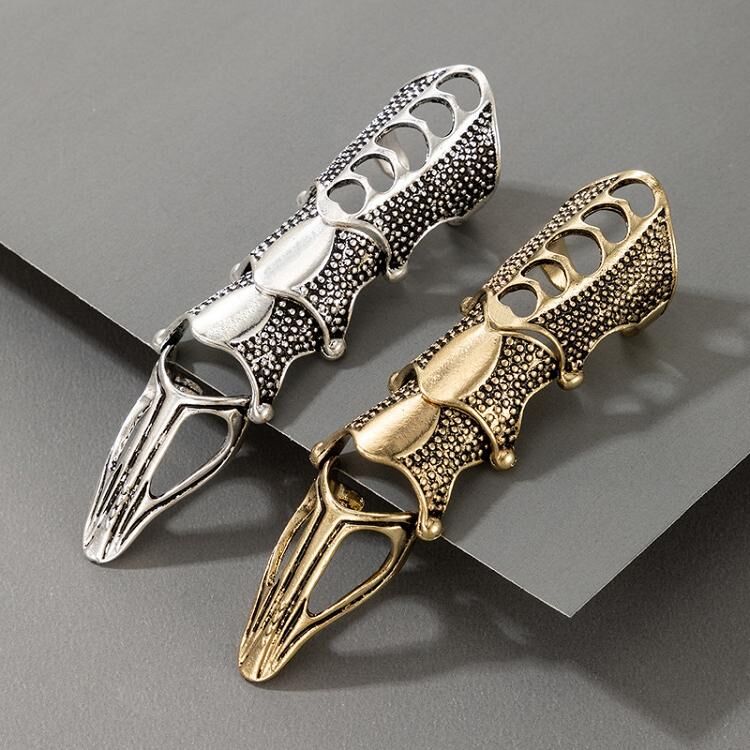 Witcher Devil Full Armor Knuckle Joint Claw Finger Ring – Gothic Iron Braver Claw Raven