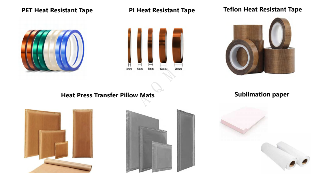 2 Rolls Heat Resistant Tape for Sublimation Heat Press 3mm/5mm/6mm