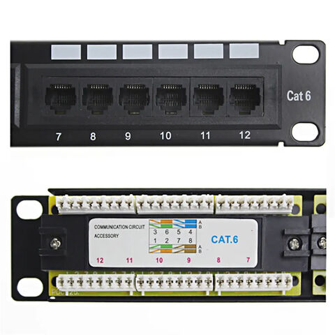 Panneau de brassage 10 pour serveur rack Patch panel 12-Port RJ45