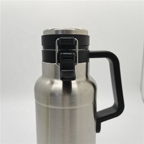 32 Oz Growler Stainless Steel Water Bottle w/Sleeve and Wide Mouth Sta 